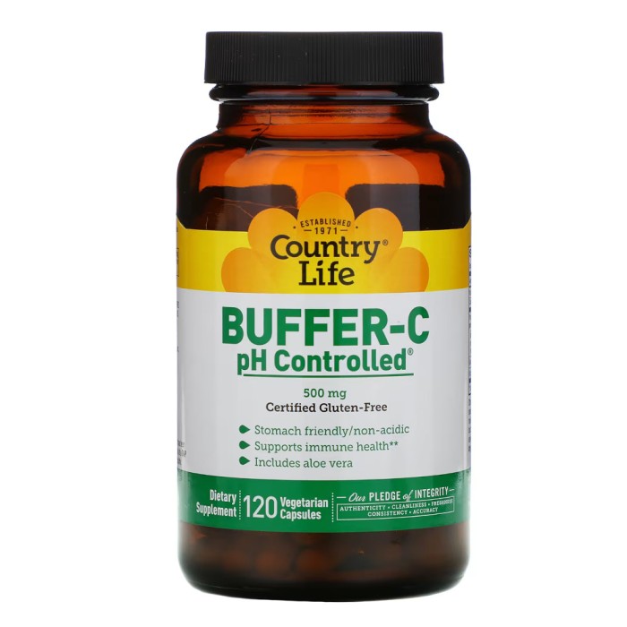Вітаміни та мінерали Country Life Buffer-C 500 mg, 120 вегакапсул