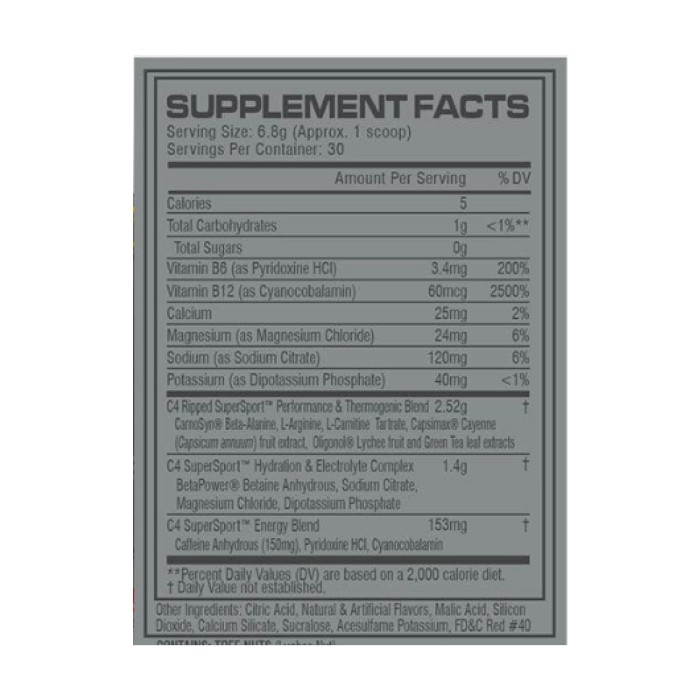 C4 Передтренувальний Супер Спорт - 204 г Арктичний Сніговий Конус