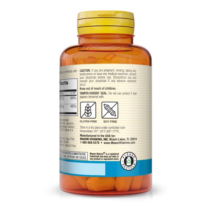 Вітаміни та мінерали Mason Natural Calcium 600 mg Plus Vitamin D3, 100 таблеток