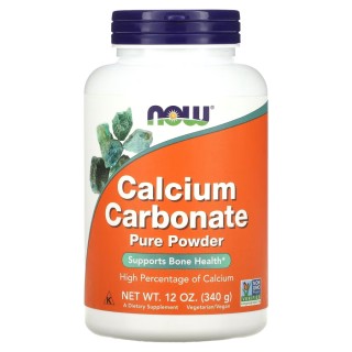Вітаміни та мінерали NOW Calcium Carbonate Powder, 340 грам
