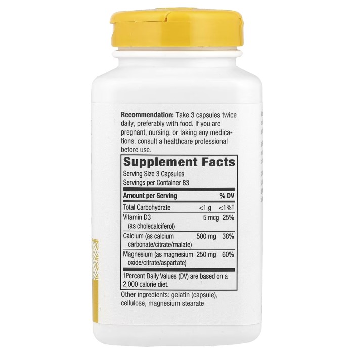 Вітаміни та мінерали Nature's Way Calcium Mag & D, 250 капсул