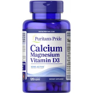 Вітаміни та мінерали Puritan's Pride Calcium Magnesium Vitamin D3, 120 каплет