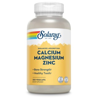 Вітаміни та мінерали Solaray Calcium Magnesium Zinc, 250 вегакапсул
