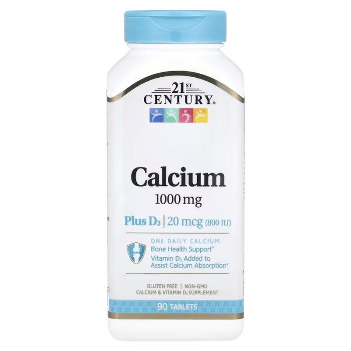 Витамины и минералы 21st Century Calcium Plus D3, 90 таблеток