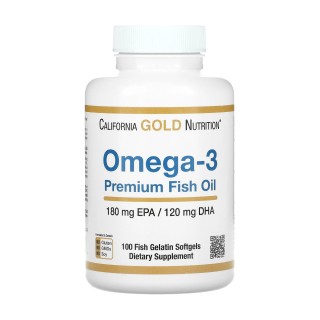 Рыбий жир премиум-класса Омега-3 180 мг - 100 мягких капсул