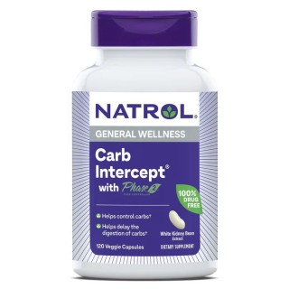 Натуральна добавка Natrol Carb Intercept with Phase2, 120 вегакапсул