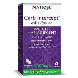 Натуральная добавка Natrol Carb Intercept with Phase2, 60 вегакапсул