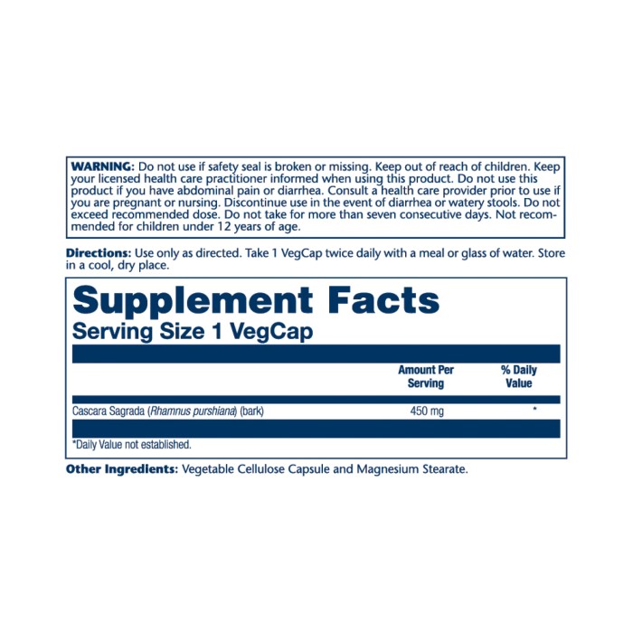 Каскара Саграда Кора 450 мг - 100 капсул