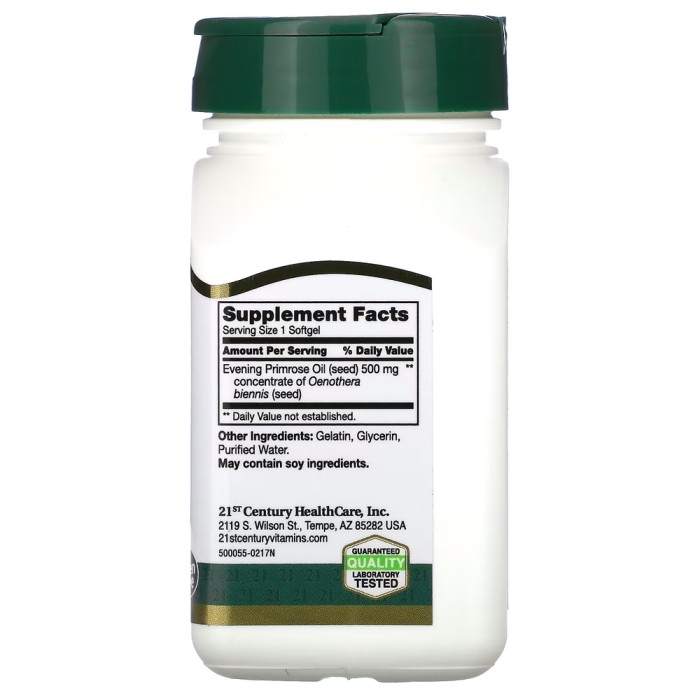 Жирні кислоти 21st Century Evening Primrose Oil, 60 капсул