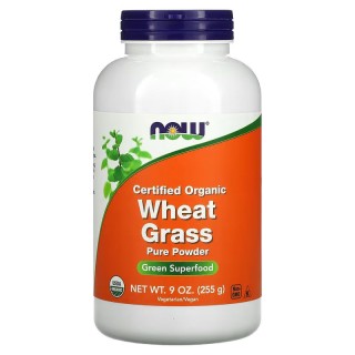Естественная добавка NOW Certified Organic Wheat Grass Pure Powder, 255 грамм