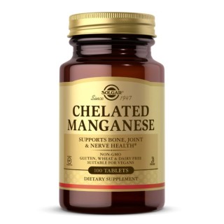Вітаміни та мінерали Solgar Chelated Manganese, 100 таблеток