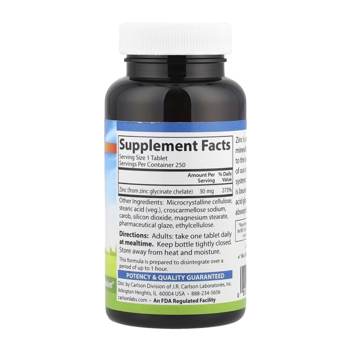 Хелатний цинк - 250 таблеток