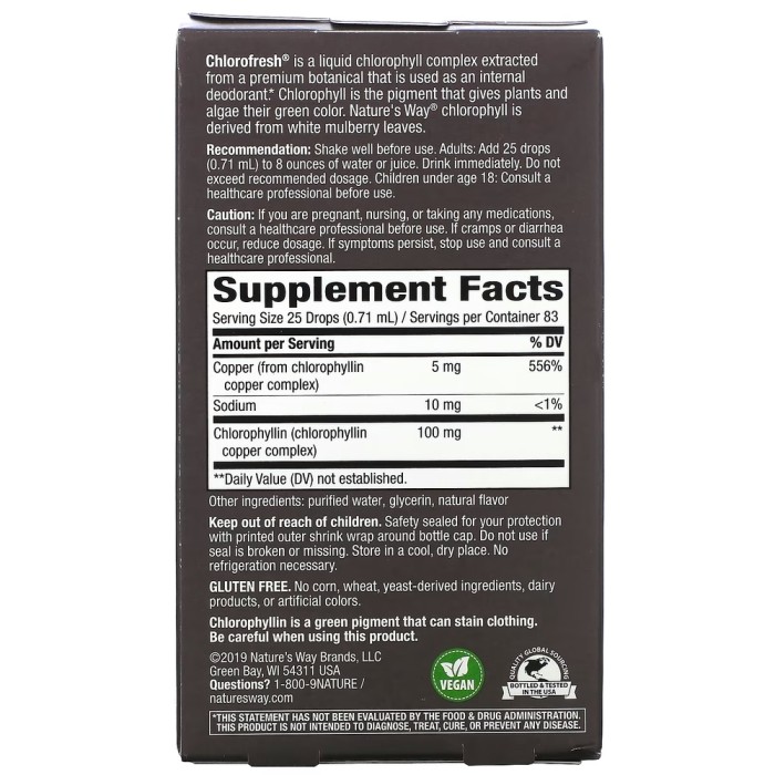 Натуральна добавка Nature's Way Chlorofresh Drops, 59 мл М'ята