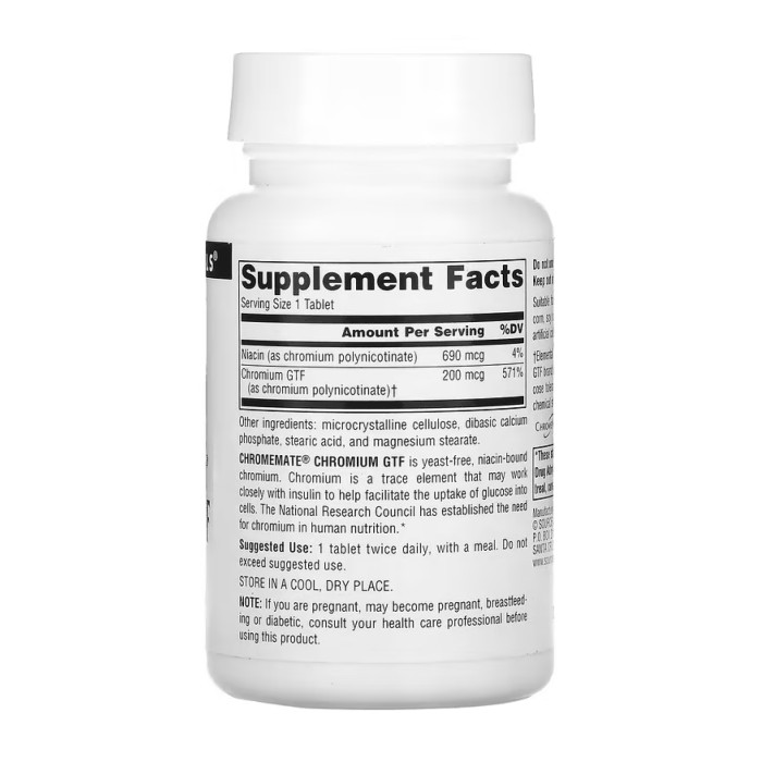 ChromeMate® Chromium GTF 200 мкг, без дріжджів - 240 таблеток
