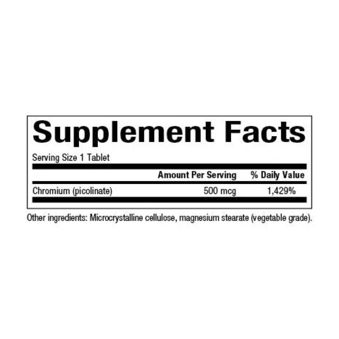 Піколінат хрому 500 мкг - 90 таблеток