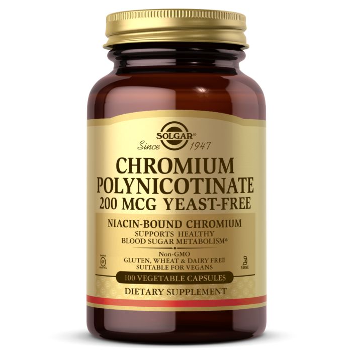 Витамины и минералы Solgar Chromium Polynicotinate 200 mcg, 100 вегакапсул