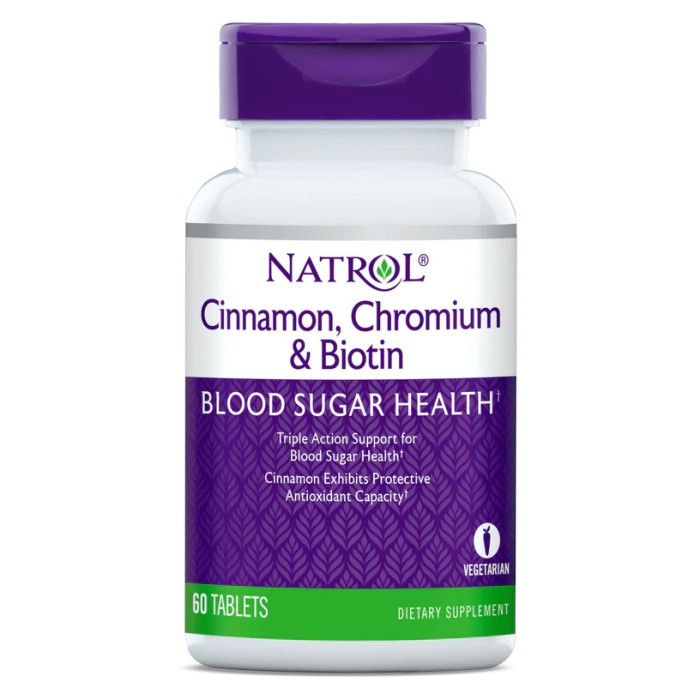 Натуральна добавка Natrol Cinnamon Chromium & Biotin, 60 таблеток