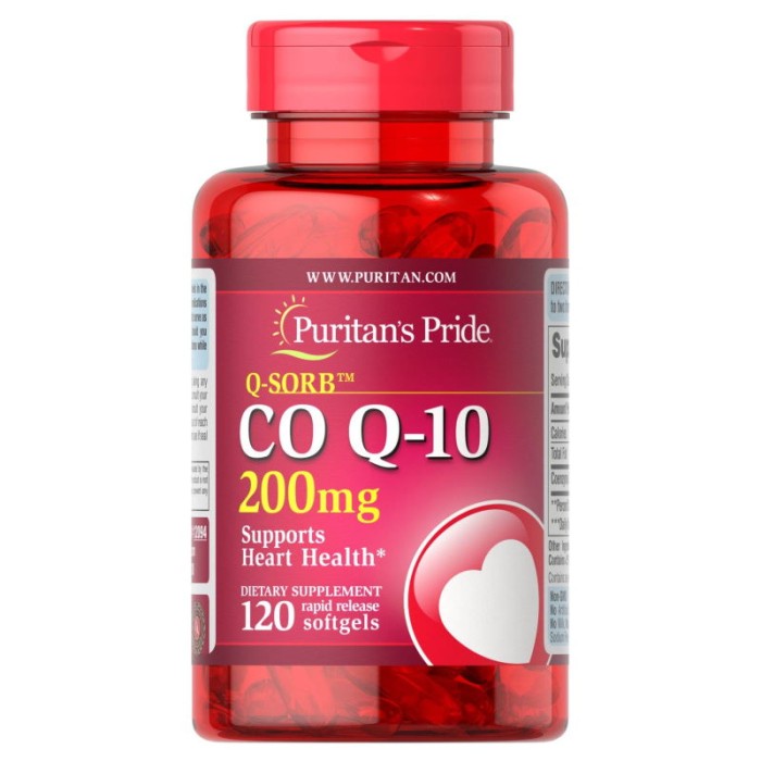 Натуральная добавка Puritan's Pride CO Q10 200 mg, 120 капсул