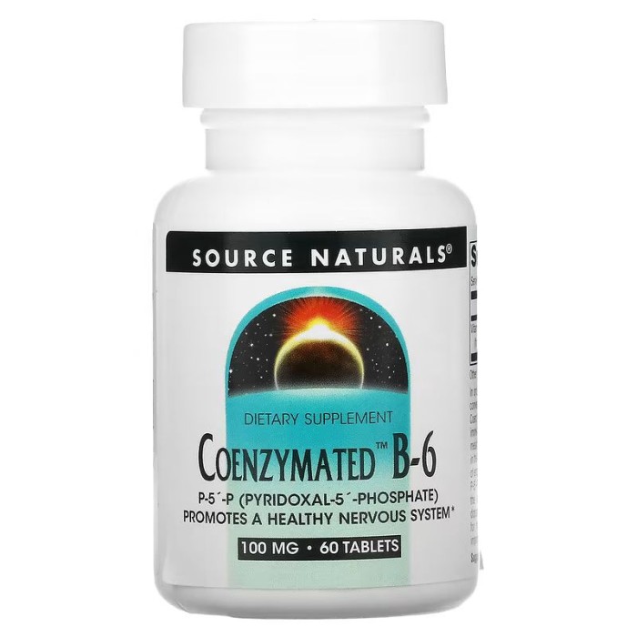 Вітаміни та мінерали Source Naturals Coenzymated Vitamin B6 100 mg, 60 таблеток