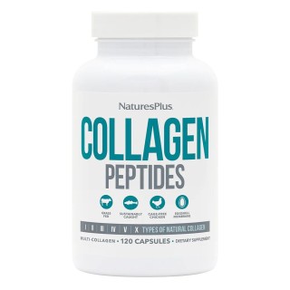Препарат для суглобів і зв'язок Natures Plus Collagen Peptides (Type I, II, III, IV, V, X), 120 капсул