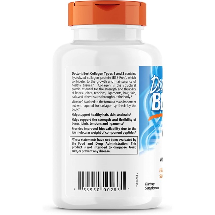 Препарат для суглобів і зв'язок Doctor's Best Collagen Types 1&3 500 mg, 240 капсул