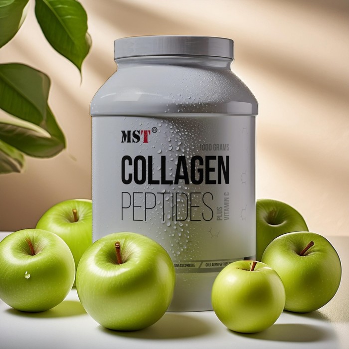 Препарат для суглобів і зв'язок MST Collagen Peptides + Fortigel, 1кг Зелене яблуко