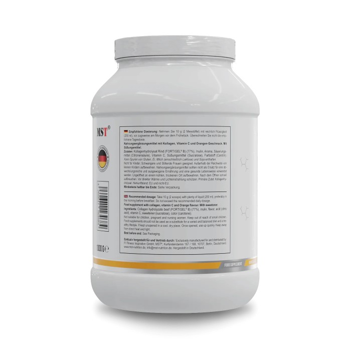 Препарат для суглобів і зв'язок MST Collagen Peptides + Fortigel, 1кг Зелене яблуко