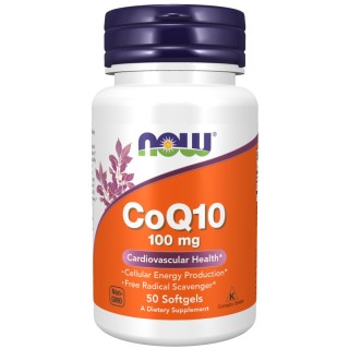 Естественная добавка NOW CoQ-10 100 mg, 50 капсул