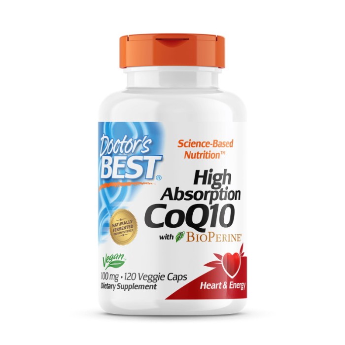 Натуральна добавка Doctor's Best CoQ10 BioPerine 100 mg, 120 вегакапсул