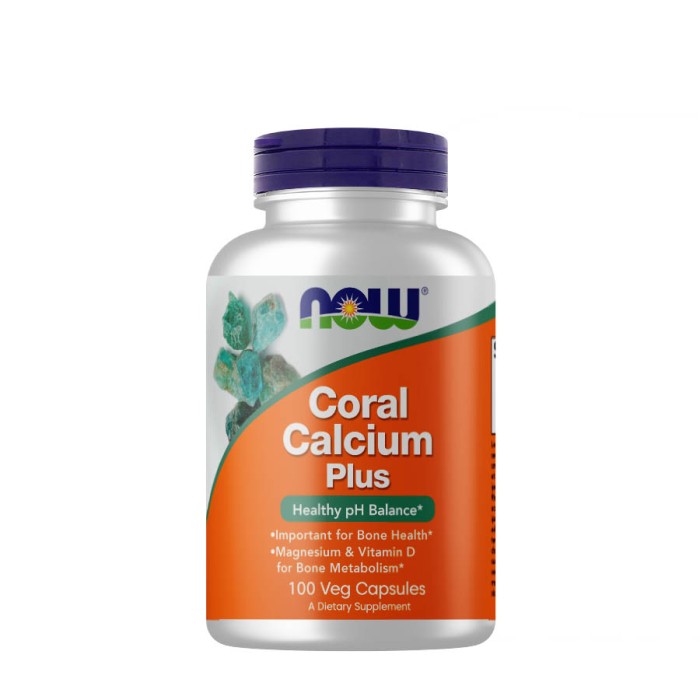 Вітаміни та мінерали NOW Coral Calcium Plus, 100 вегакапсул