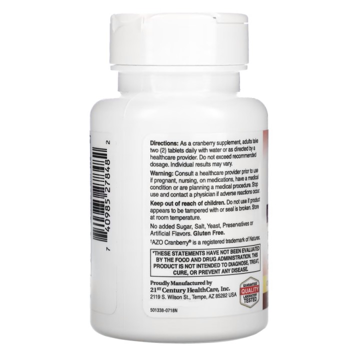 Натуральна добавка 21st Century Cranberry Plus Probiotic, 60 таблеток