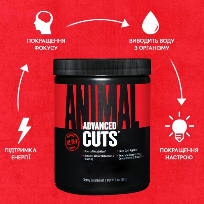 Жироспалювач Universal Nutrition Animal Cuts Powder, 42 порції Апельсин-манго (265 грам)