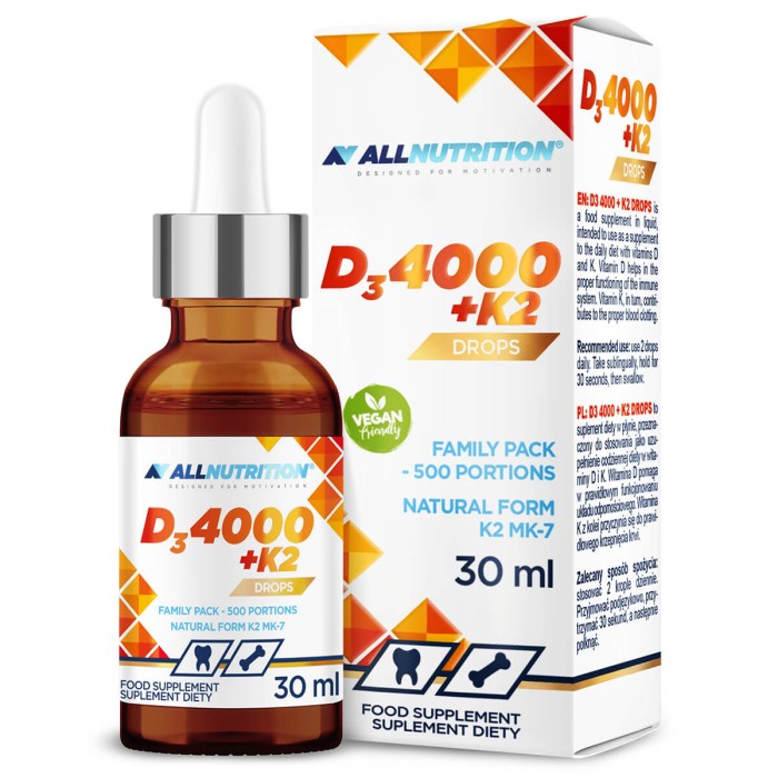 Витамины и минералы AllNutrition D3 4000 K2 Drops, 30 мл