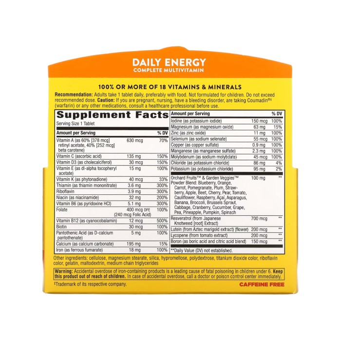 Щоденна енергія (із залізом) - 60 таблеток