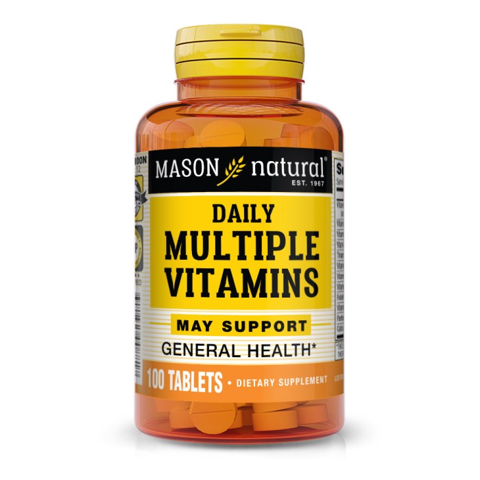 Вітаміни та мінерали Mason Natural Daily Multiple Vitamins, 100 таблеток