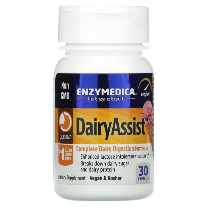 Натуральна добавка Enzymedica Dairy Assist, 30 капсул