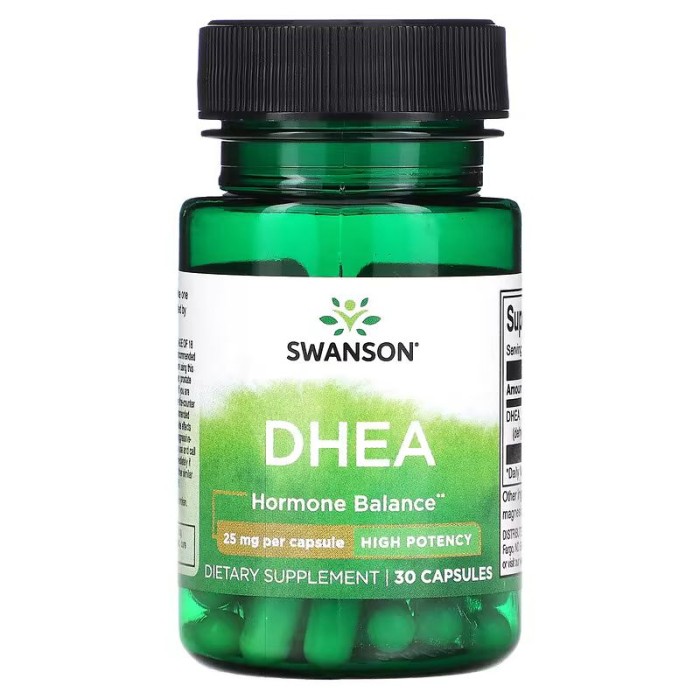 Стимулятор тестостерона Swanson DHEA 25 mg, 30 капсул