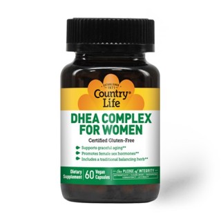 Натуральна добавка Country Life DHEA Complex for Women, 60 вегакапсул