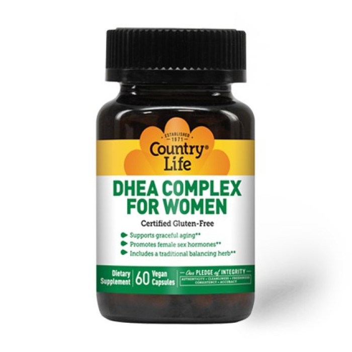 Натуральна добавка Country Life DHEA Complex for Women, 60 вегакапсул