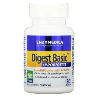 Натуральна добавка Enzymedica Digest Basic + Probiotics, 30 капсул