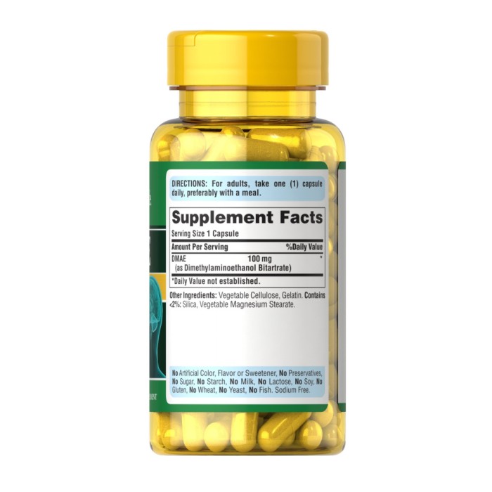 Натуральная добавка Puritan's Pride DMAE 100 mg, 100 капсул