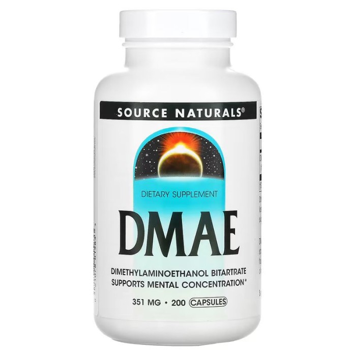 Натуральна добавка Source Naturals DMAE, 200 капсул