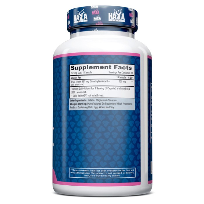 Натуральна добавка Haya Labs DMAE 351 mg, 90 капсул