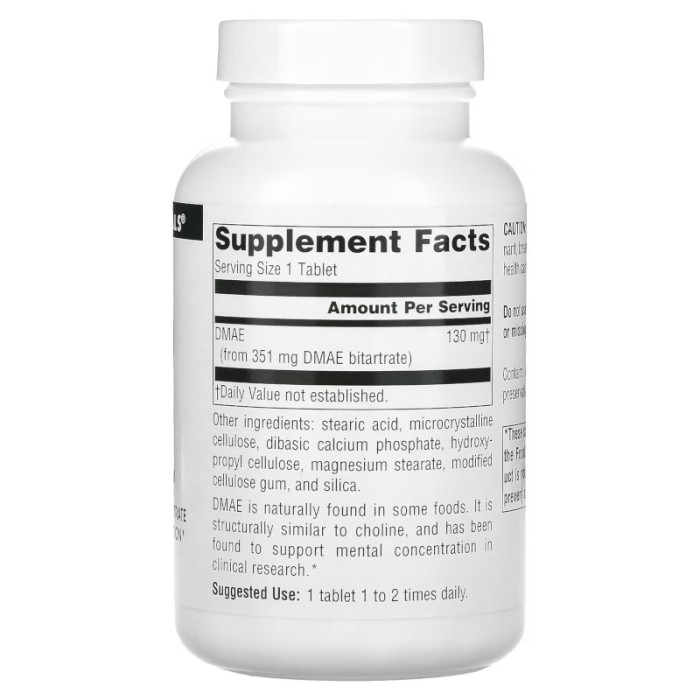 Натуральна добавка Source Naturals DMAE, 50 таблеток