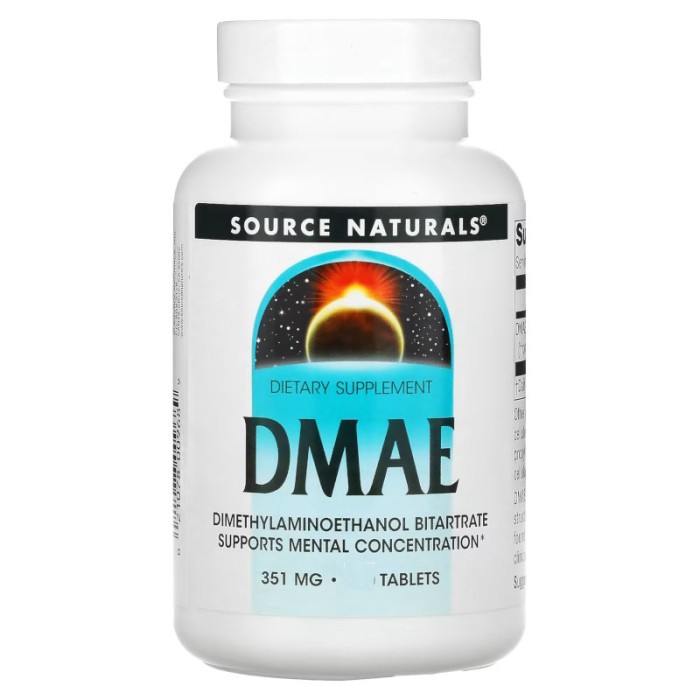 Натуральна добавка Source Naturals DMAE, 50 таблеток