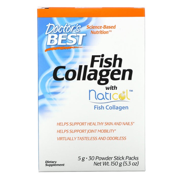 Препарат для суглобів і зв'язок Doctor's Best Fish Collagen with Naticol, 30 пакетиків