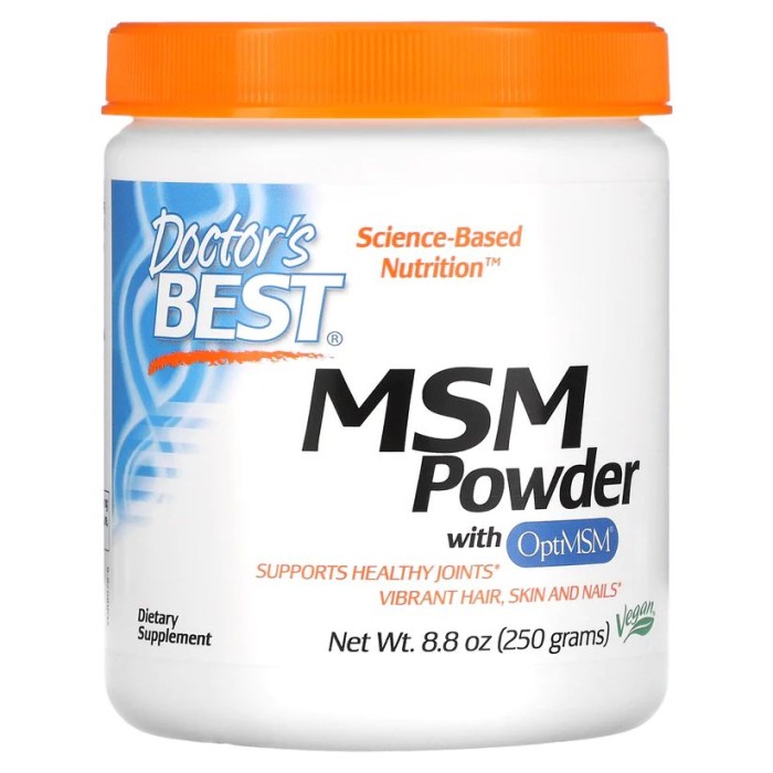 Препарат для суглобів і зв'язок Doctor's Best MSM Powder with OptiMSM, 250 грам