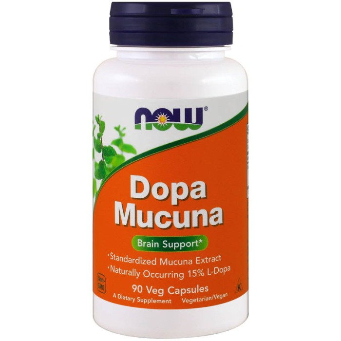 Натуральна добавка NOW Dopa Mucuna, 90 вегакапсул