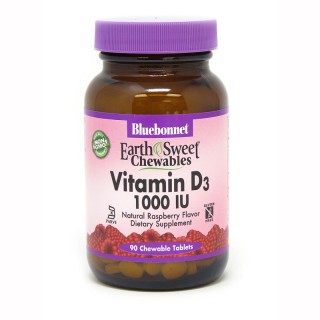 Вітаміни та мінерали Bluebonnet Nutrition Earth Sweet Chewables Vitamin D3 1000IU, 90 жувальних таблеток