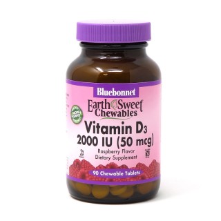 Вітаміни та мінерали Bluebonnet Nutrition Earth Sweet Chewables Vitamin D3 2000IU, 90 жувальних таблеток